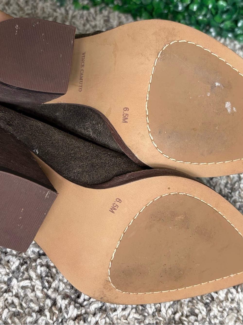 Vince Camuto  Brown Pointed Toe Suede Ankle Booties - Picture 5 of 6